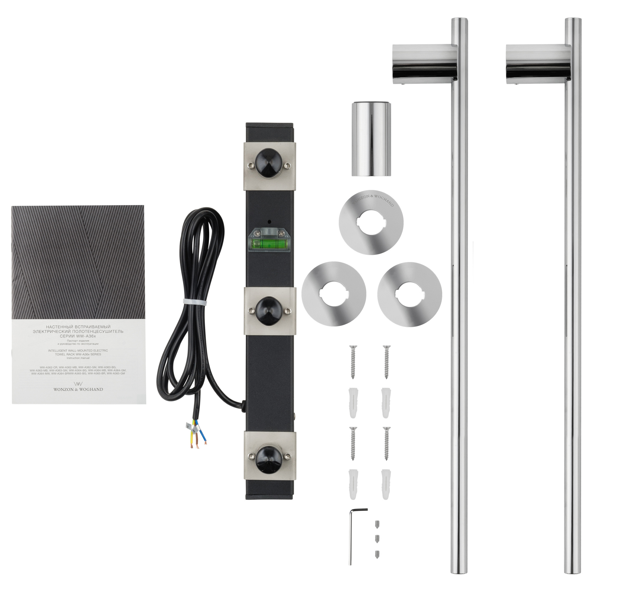 Полотенцесушитель электрический Wonzon & Woghand Dortmund WW-A362-CR встраиваемый хром глянцевый