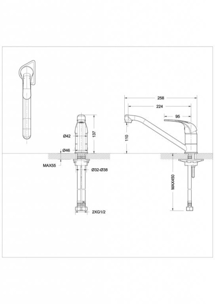 Смеситель для кухни Bravat FIT F7135188CP-RUS Смеситель для кухни Bravat FIT F7135188CP-RUS