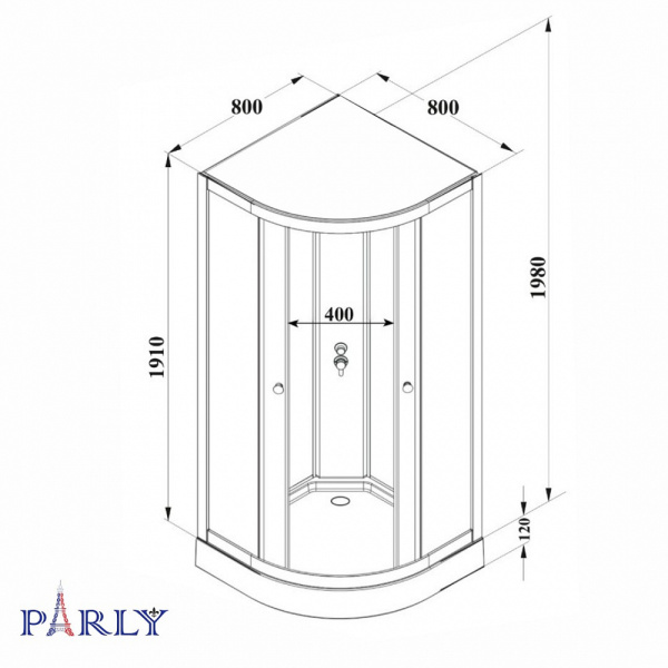 Душевая кабина Parly BETT831 профиль матовый хром