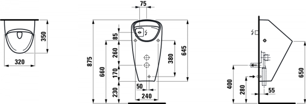 Писсуар Laufen Caprino Plus 8.4106.5.000.401.1 Писсуар Laufen Caprino Plus 8.4106.5.000.401.1