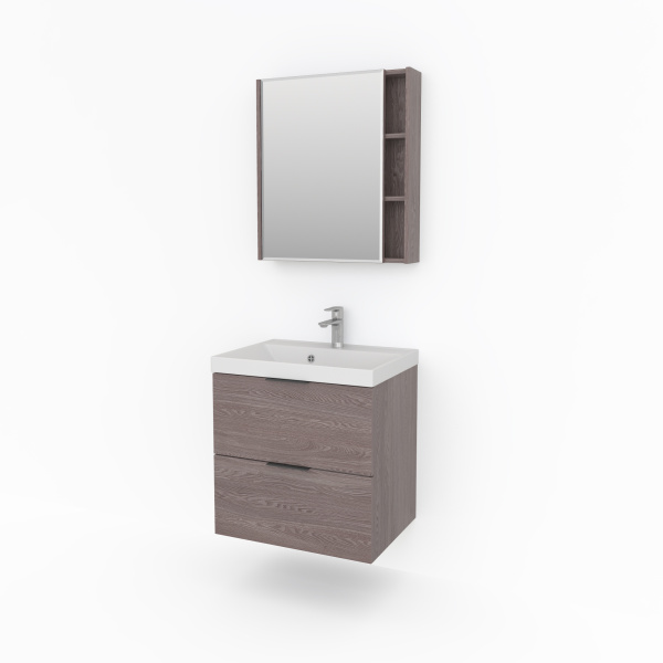 Шкаф зеркальный Какса-А Novella 60 см 005355 ясень анкор темный