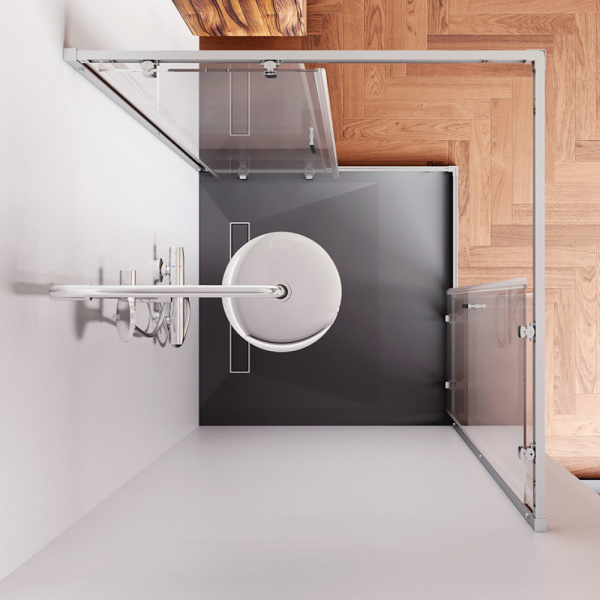 Душевой уголок AM.PM Gem 100x195x100 W90G-403-100100-MT профиль хром