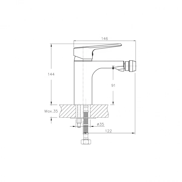 Смеситель для биде Koller Pool EDGE ED0300 Смеситель для биде Koller Pool EDGE ED0300