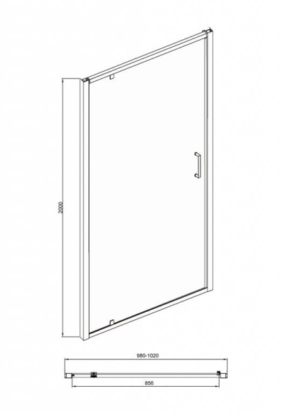 Душевая дверь в нишу 100x200 Bravat Line BD100.4111A Душевая дверь в нишу 100x200 Bravat Line BD100.4111A