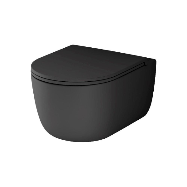 Унитаз подвесной безободковый с сиденьем микролифт матовый Damixa Sirius DX86C1700MBSC Унитаз подвесной безободковый с сиденьем микролифт матовый Damixa Sirius DX86C1700MBSC