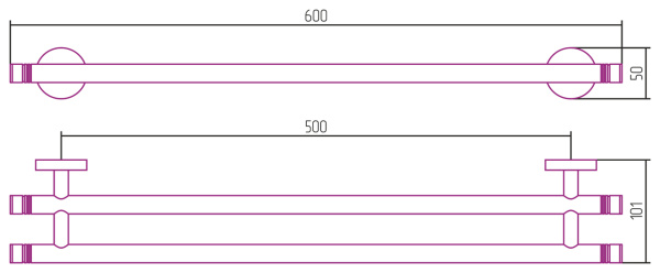 Держатель полотенец СУНЕРЖА КАНЬОН двойной 600 мм 03-3002-0600 Золото Держатель полотенец СУНЕРЖА КАНЬОН двойной 600 мм 03-3002-0600 Золото
