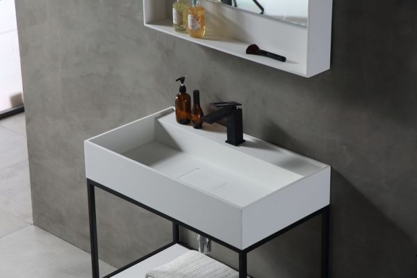 Консоль с раковиной напольная 80x90x45 см ABBER  AS2630 белый матовый Консоль с раковиной напольная 80x90x45 см ABBER  AS2630 белый матовый