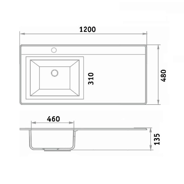 Мебельная раковина Санмарко Gamma Лайт 120 см 00-00001024