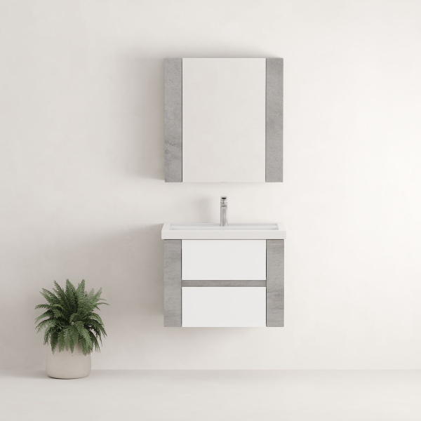 Тумба под раковину Onika Стоун 70 см 107066 ателье светлое/белый