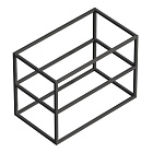 Консоль Cezares Cadro 90 см CADRO-90-46-58-2C-SO-MET-ST под раковину подвесная