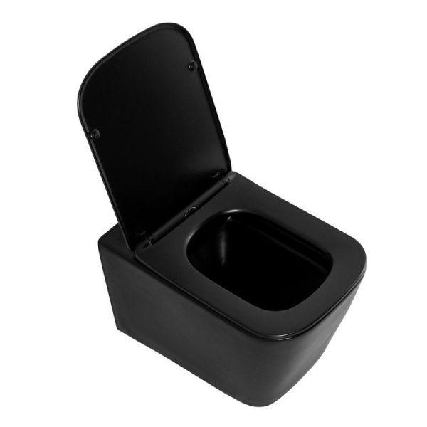 Унитаз подвесной безободковый  BelBagno ARDENTE-C BB3202CHR-MB черный матовый Унитаз подвесной безободковый  BelBagno ARDENTE-C BB3202CHR-MB черный матовый