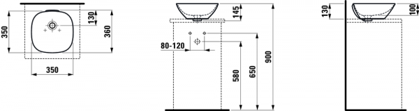 Раковина настольная 35 см Laufen Ino 8123000001091 Раковина настольная 35 см Laufen Ino 8123000001091