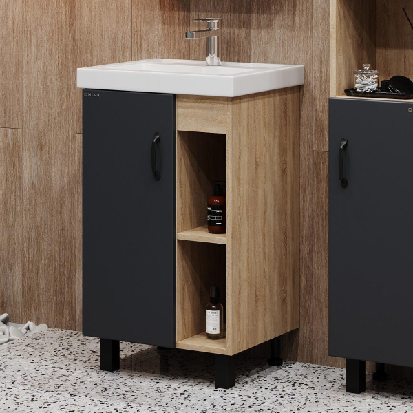 Тумба под раковину Onika Тимбер 50 см 105035 дуб сонома/серый матовый