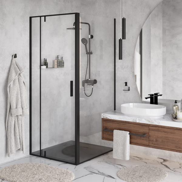 Душевой уголок WasserKRAFT Elbe 100x200x100 74P19 профиль черный