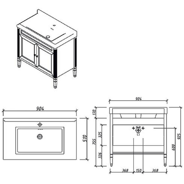 Тумба с раковиной Caprigo Albion Promo 80 см 33312-011.VOT.00.20 напольная бежевая