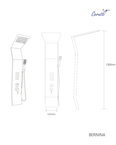 Душевая панель Cerutti SPA BERNINA S СТ8983