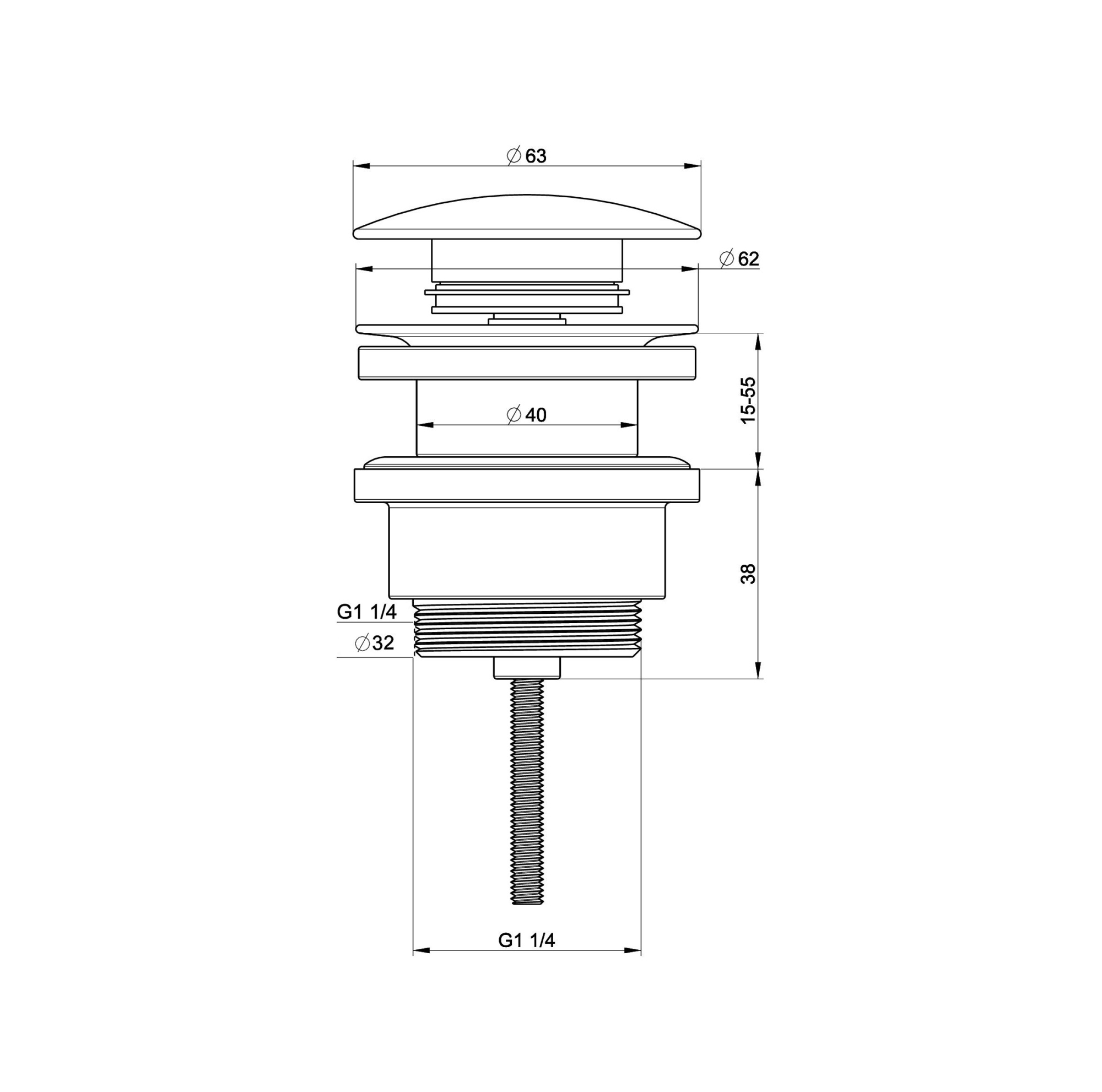 Донный клапан для раковины Wonzon & Woghand WW-88SS07-CR хром глянцевый