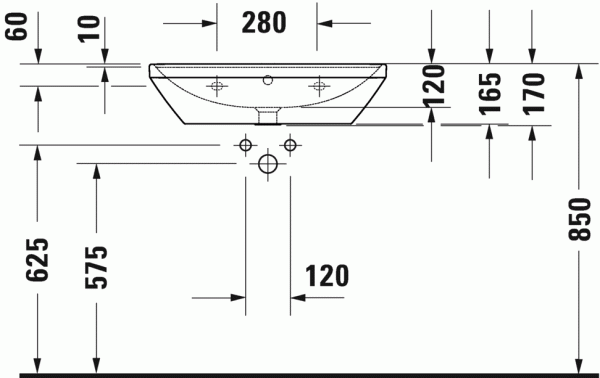 Раковина 65 см DURAVIT D-NEO 2366650000 Раковина 65 см DURAVIT D-NEO 2366650000