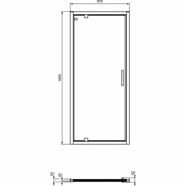 Распашная дверь в нишу 90 см Ideal Standard CONNECT 2 PV Pivot K9270V3 Распашная дверь в нишу 90 см Ideal Standard CONNECT 2 PV Pivot K9270V3
