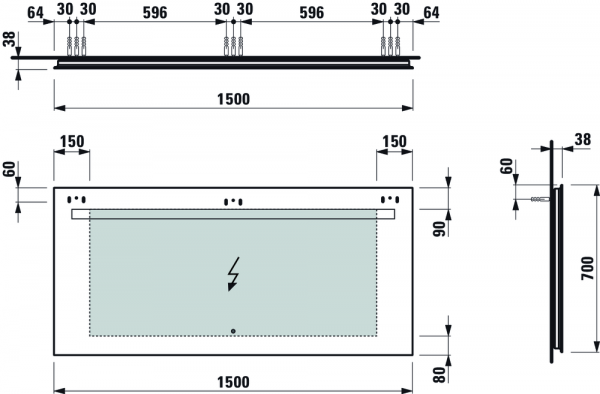 Зеркало Led-подсветка 150x70 Laufen Leelo 4.4769.2.950.144.1 Зеркало Led-подсветка 150x70 Laufen Leelo 4.4769.2.950.144.1