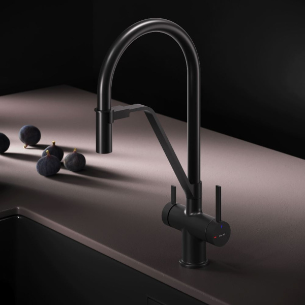 Смеситель для кухонной мойки Am.Pm Func с каналом для фильтра F8F07822 черный матовый