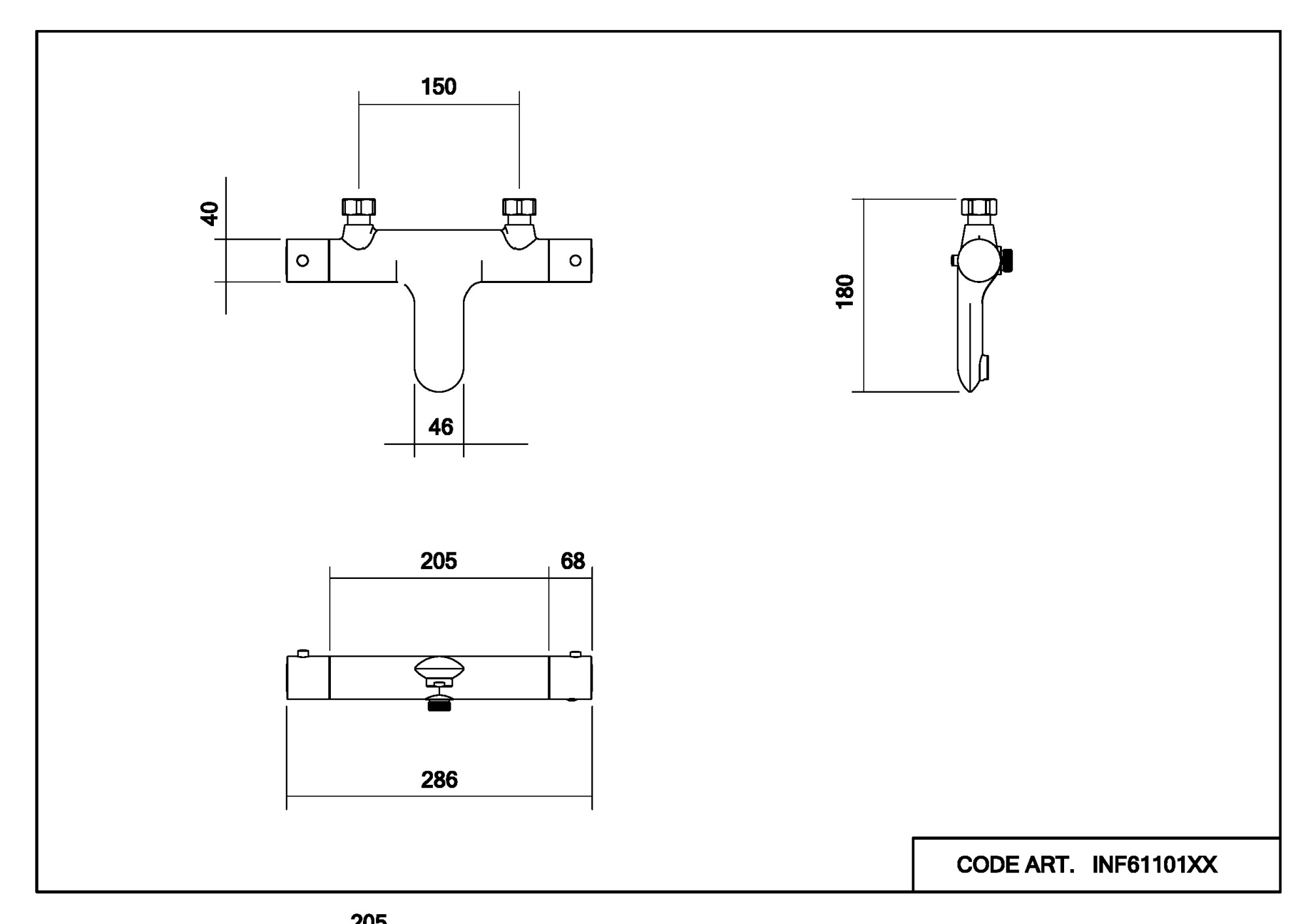 Смеситель для ванны с термостатом Abelsberg Perfecta INF61101BN титан брашированный