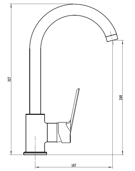 Смеситель для кухни Voda Storm STO519 хром глянцевый