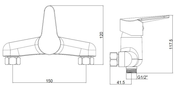 Смеситель для душа Voda Breeze BZ80acs хром глянцевый