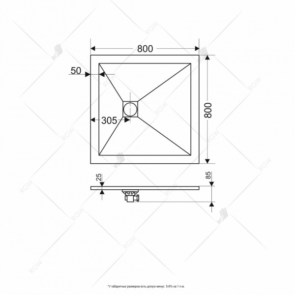 Душевой поддон квадратный RGW ST-G 80x80 16152088-02 Графит (серый) Душевой поддон квадратный RGW ST-G 80x80 16152088-02 Графит (серый)