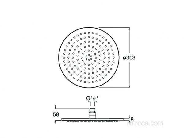 Душевая насадка Roca Rainsense D300, PVD, titanium black 5B3950CN0 Душевая насадка Roca Rainsense D300, PVD, titanium black 5B3950CN0