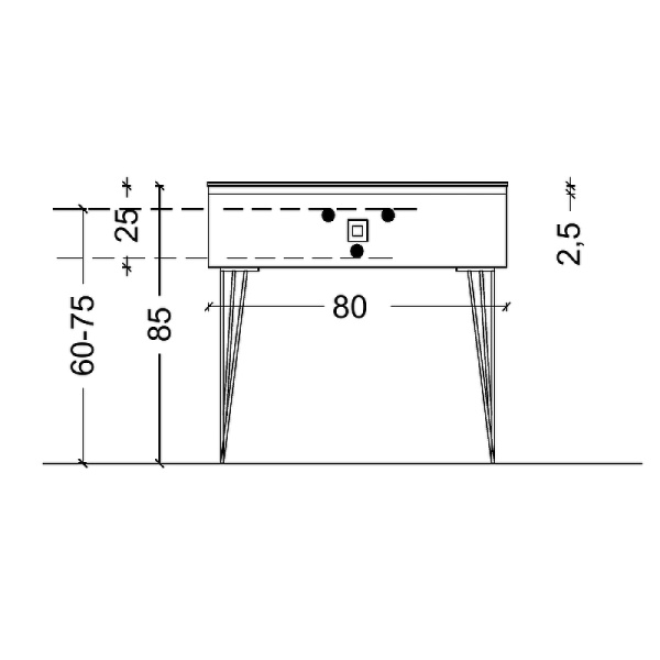 Консоль Armadi Art Lucido 80 см 770-080-PU под раковину подвесная