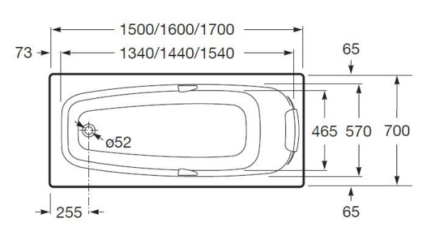Ванна акриловая Roca Sureste 160х70 прямоугольная ZRU9302787 Ванна акриловая Roca Sureste 160х70 прямоугольная ZRU9302787
