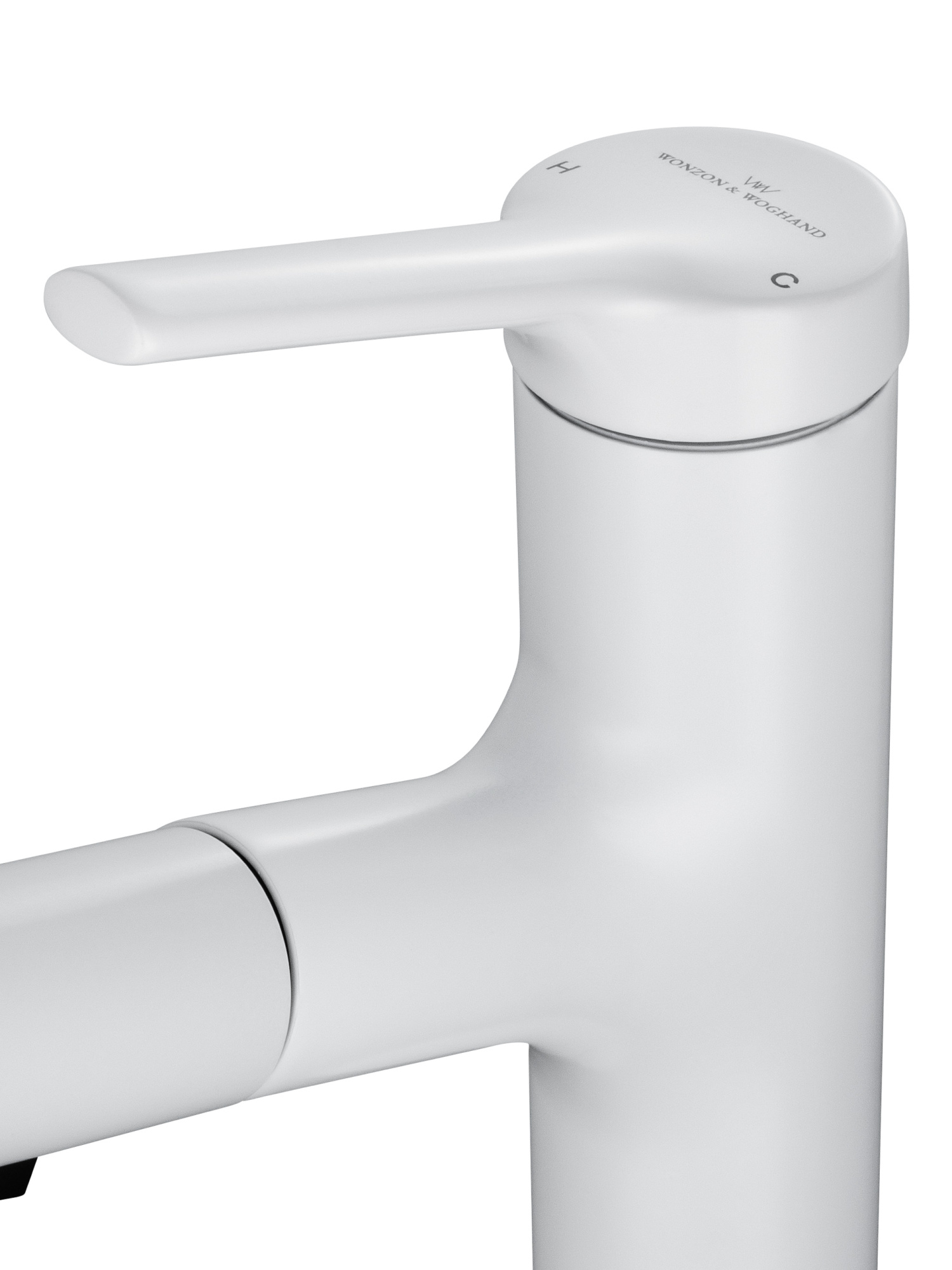 Смеситель для раковины с гигиеническим душем Wonzon & Woghand WW-A40862-MW белый матовый