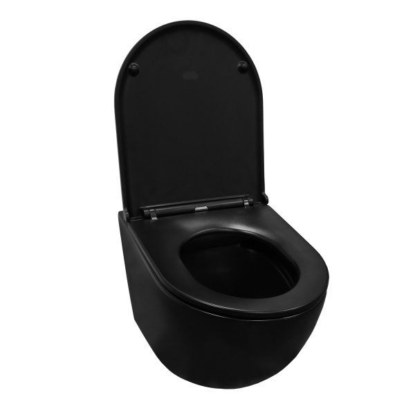 Унитаз Azario Grado AZ-0046N-MB подвесной безободковый с микролифтом