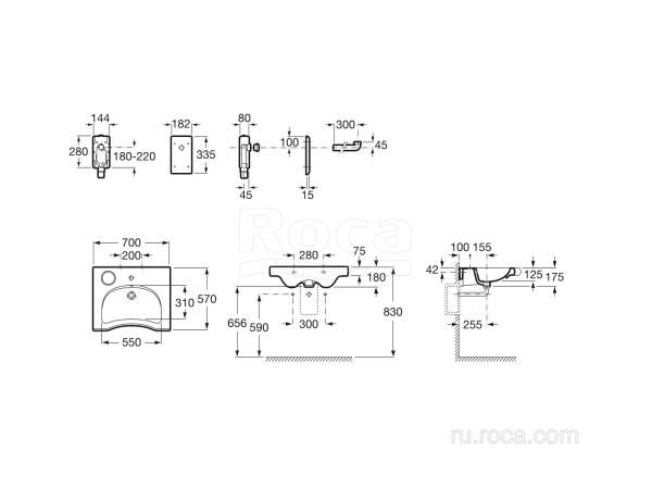 Раковина Roca Meridian 70х57 32724H000 Раковина Roca Meridian 70х57 32724H000