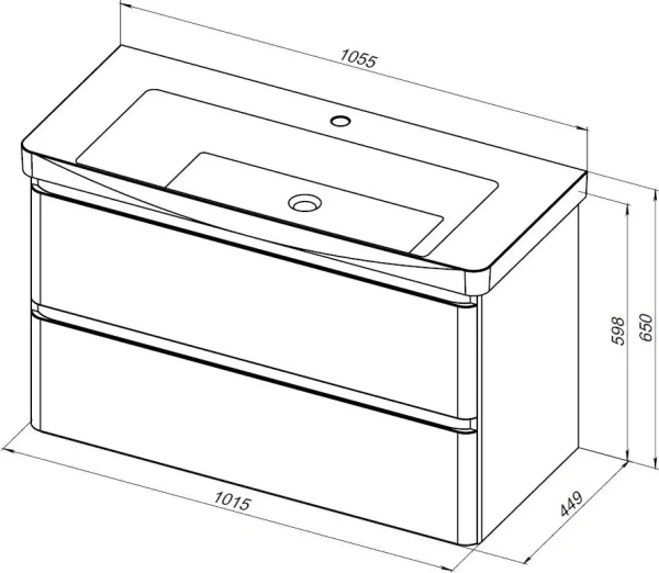 Тумба под раковину Aquanet Эмбер 100 см 00330470 подвесная черный матовый