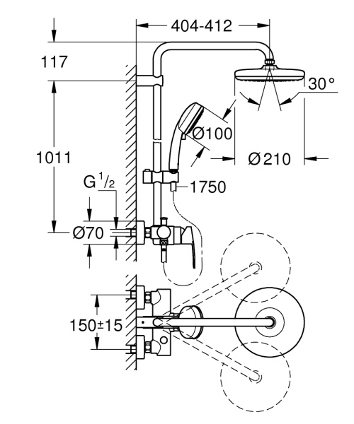 Душевая колонна  Grohe  26224001 Душевая колонна  Grohe  26224001