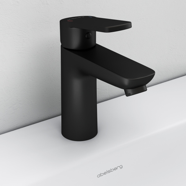 Смеситель для раковины Abelsberg Lineara UNF23508MB вулканический черный матовый
